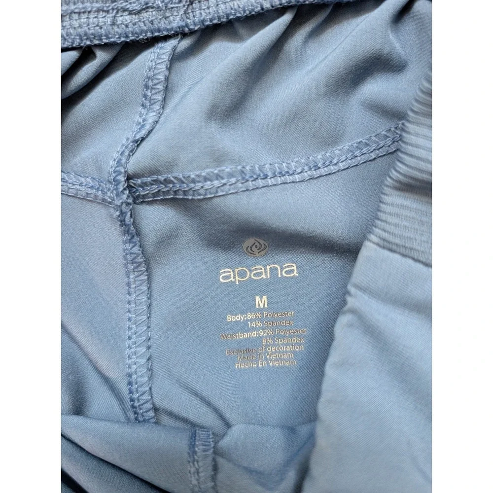 Apana Athletic Shorts Women Size S Blue Lightweight Zipper Pockets Activewear